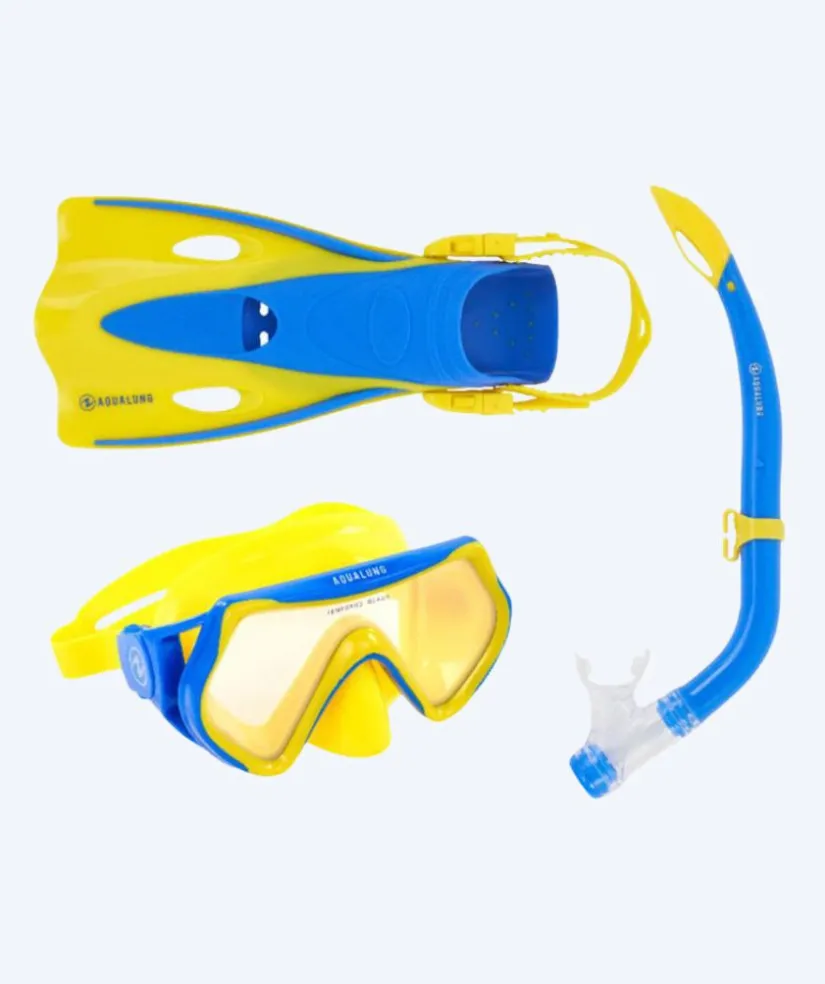Clearance Aqualung snorkelsæt til børn - Hero - Gul/blå
