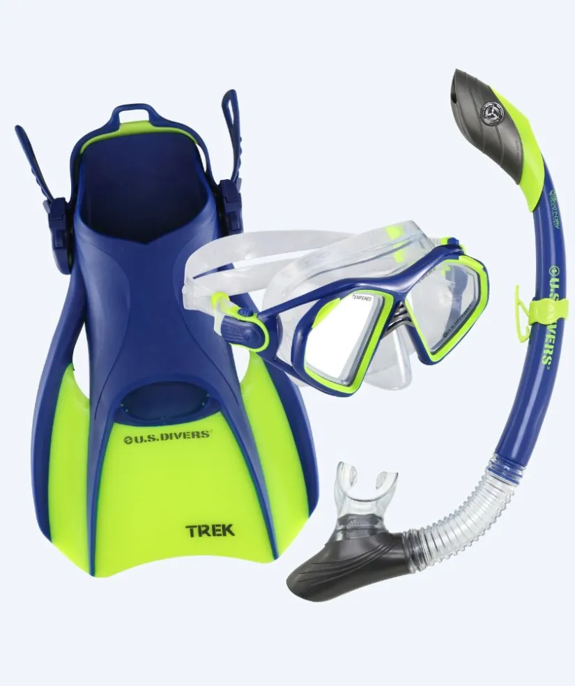 Sale Aqualung snorkelsæt til voksne - Admiral - Blå/grøn