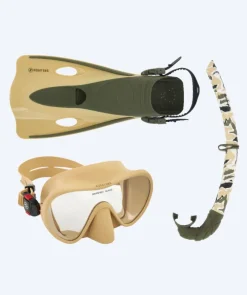 Clearance Aqualung snorkelsæt til voksne - Nabul - Sand/grøn