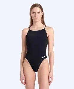 Clearance Arena badedragt til damer - Solid Lace Back - Sort