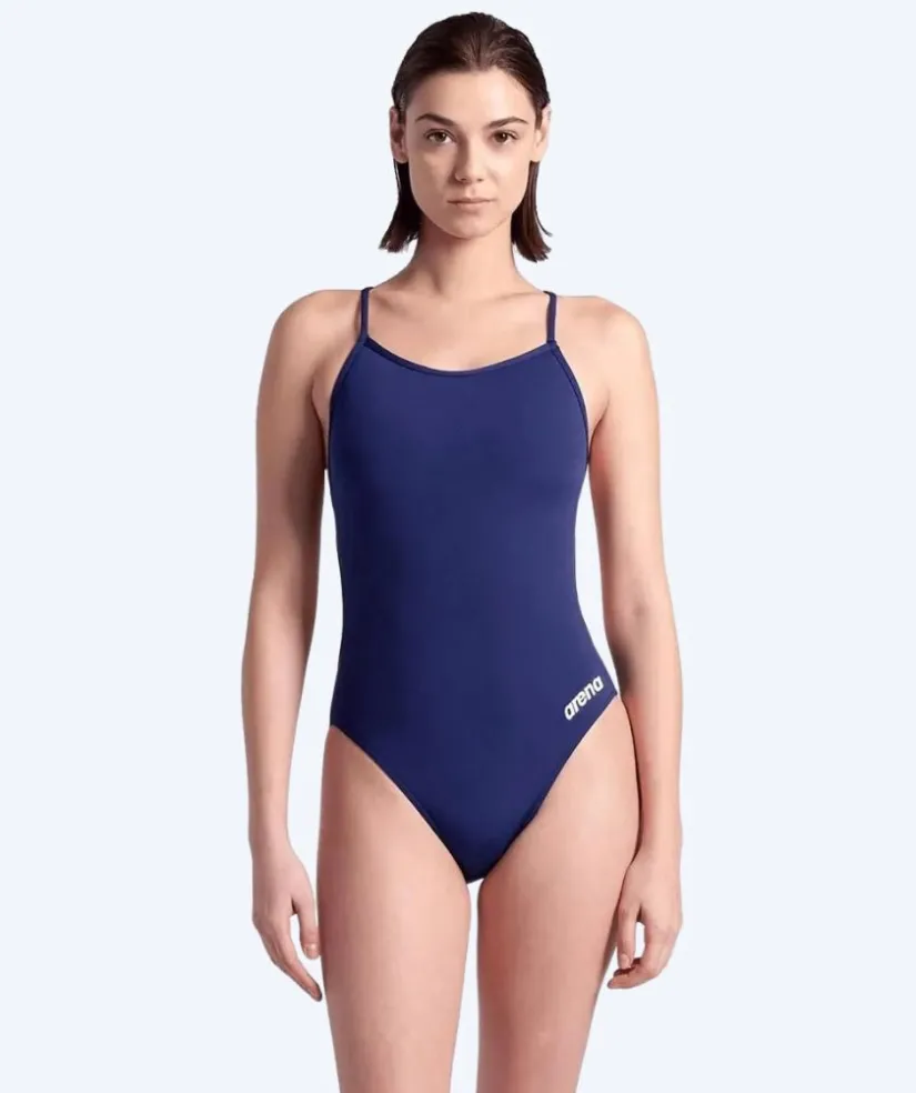 Hot Arena badedragt til damer - Solid Lace Back - Mørkeblå