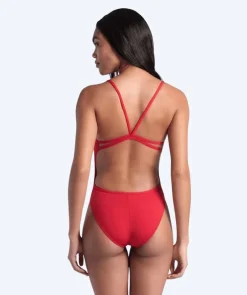 Hot Arena badedragt til damer - Solid Lace Back - Rød