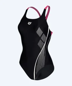 Clearance Arena badedragt til damer - Swim Pro Graphic - Sort/lyserød
