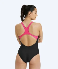 Clearance Arena badedragt til damer - Swim Pro Graphic - Sort/lyserød