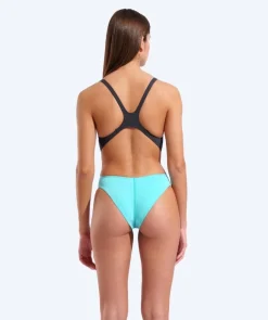 Discount Arena badedragt til damer - Team Swim Tech Solid - Mørkegrå/turkis