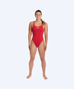 Best Arena badedragt til damer - Team Swim Tech Solid - Rød