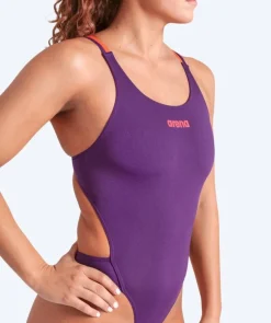 Clearance Arena badedragt til damer - Tech Multi Solid - Lilla/orange