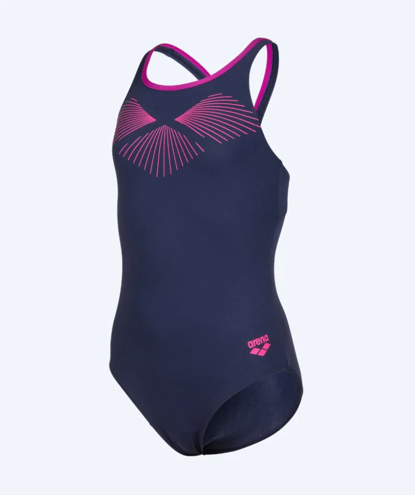 Best Arena badedragt til piger - Bay Swim Pro Back - Mørkeblå/pink