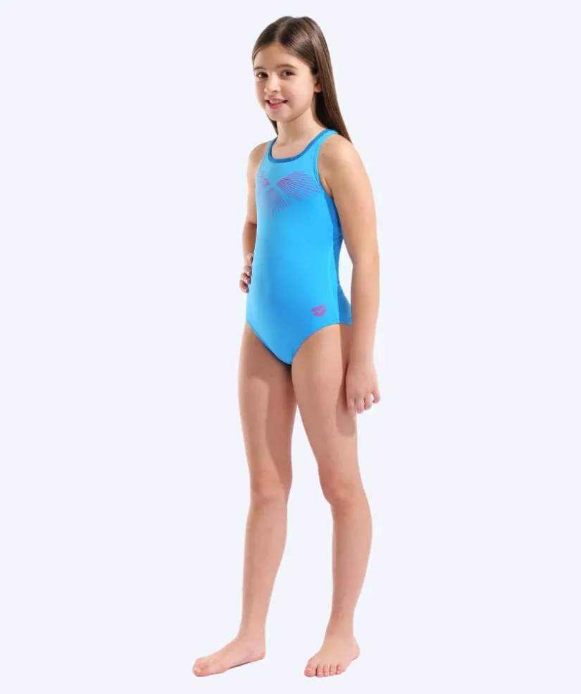 Hot Arena badedragt til piger - Bay Swim Pro Back - Lyseblå/pink