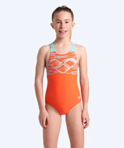 Discount Arena badedragt til piger - Pastime - Orange/lyseblå