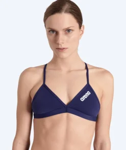 Online Arena bikini overdel til damer - Solid Tie Back - Mørkeblå