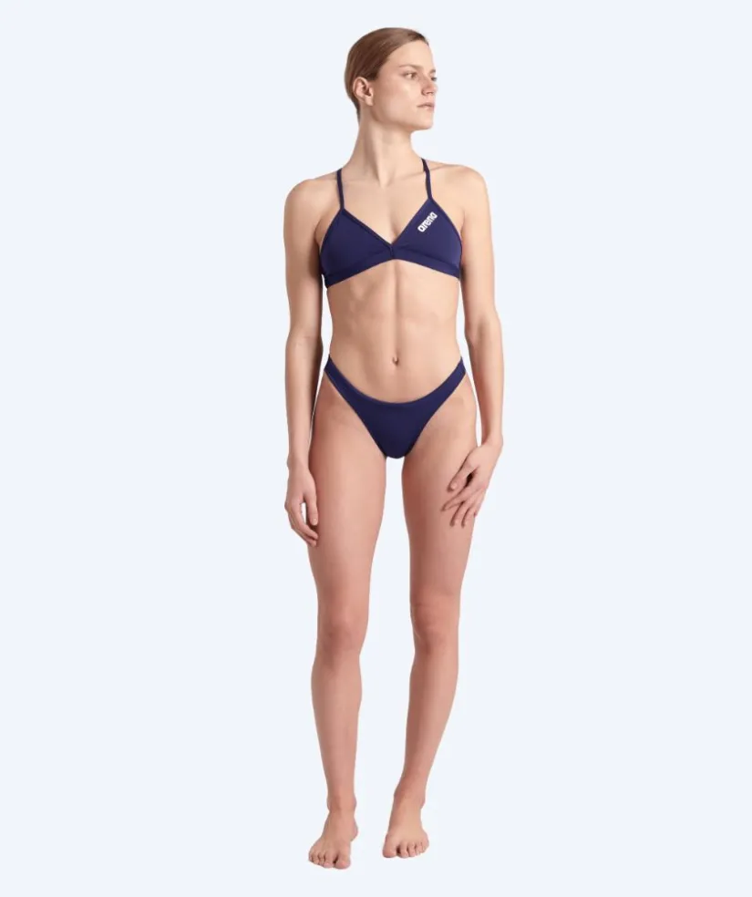 Online Arena bikini overdel til damer - Solid Tie Back - Mørkeblå
