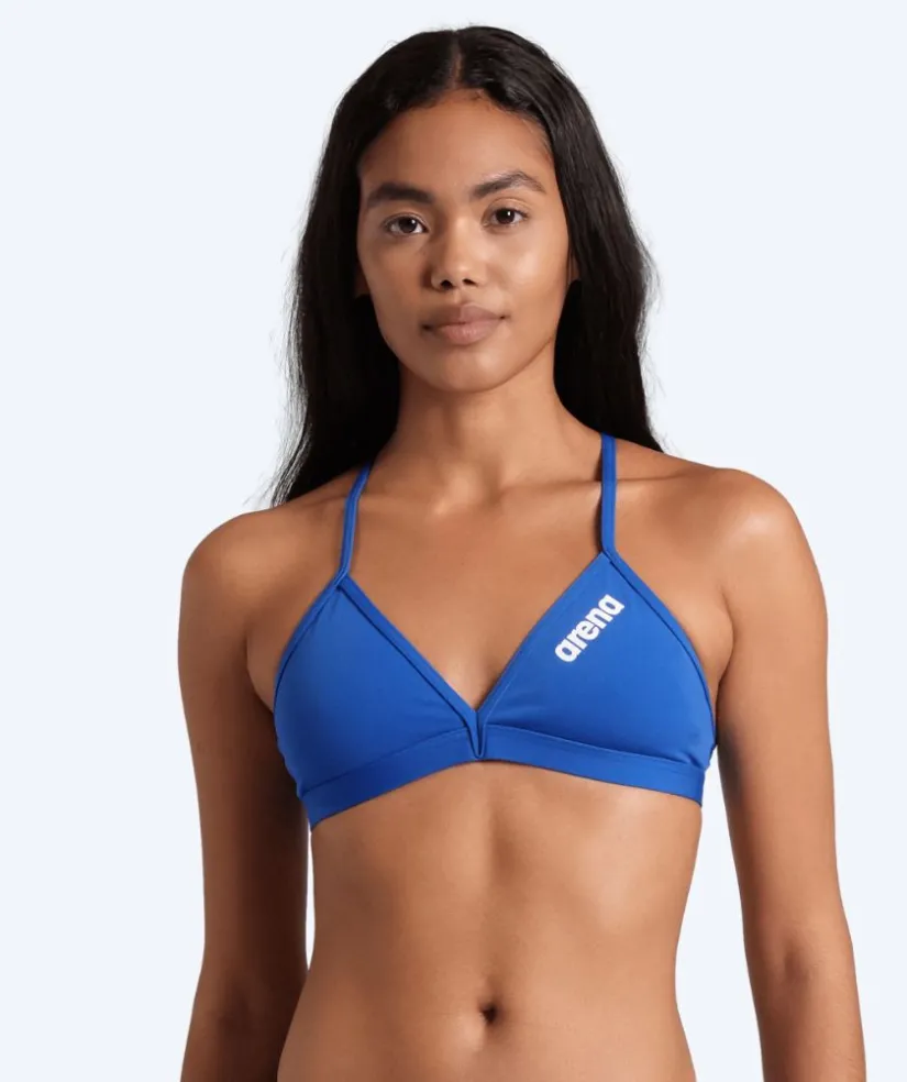 Outlet Arena bikini overdel til damer - Solid Tie Back - Blå