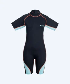 Hot Beco neopren våddragt til damer - Neoprene Shorty - Sort/lyseblå