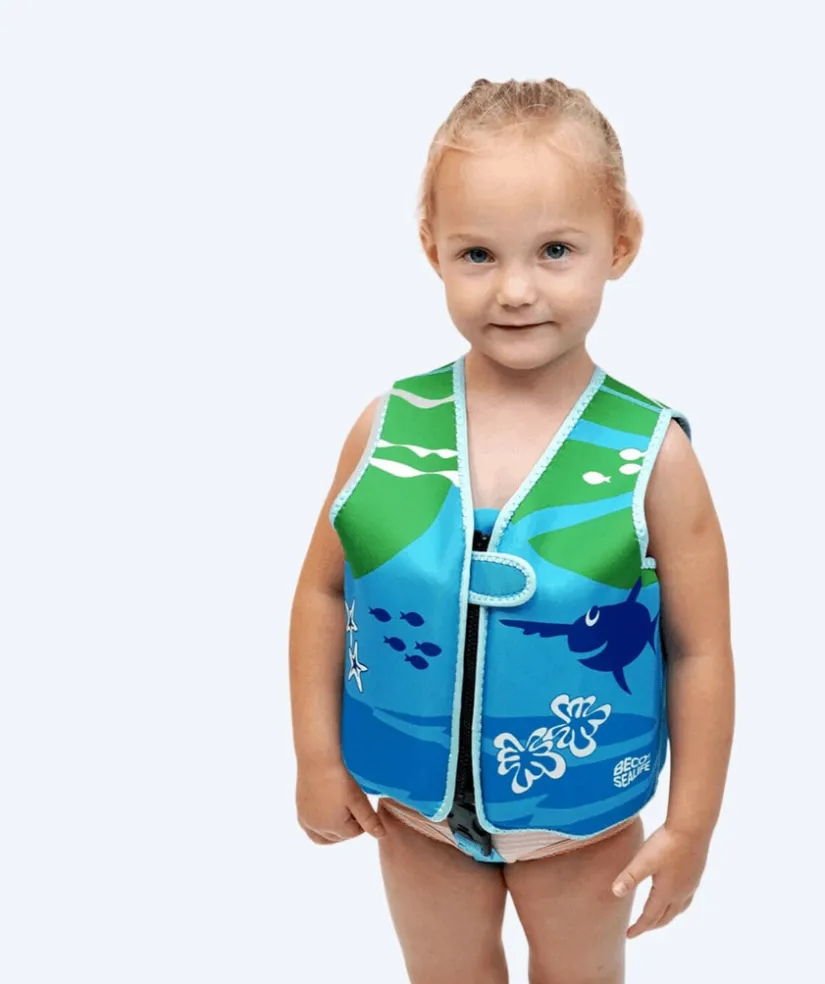 Beco svømmevest til børn (1-6) - Sealife - Lyseblå/grøn