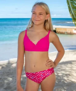 Clearance Fin Fun bikini underdel til piger - Malibu Pink (Lyserød)