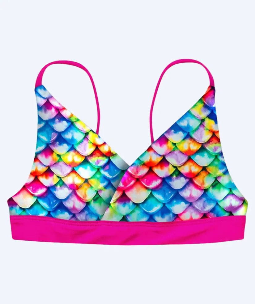Sale Fin Fun havfrue bikini top til piger uden flæser - Rainbow Reef