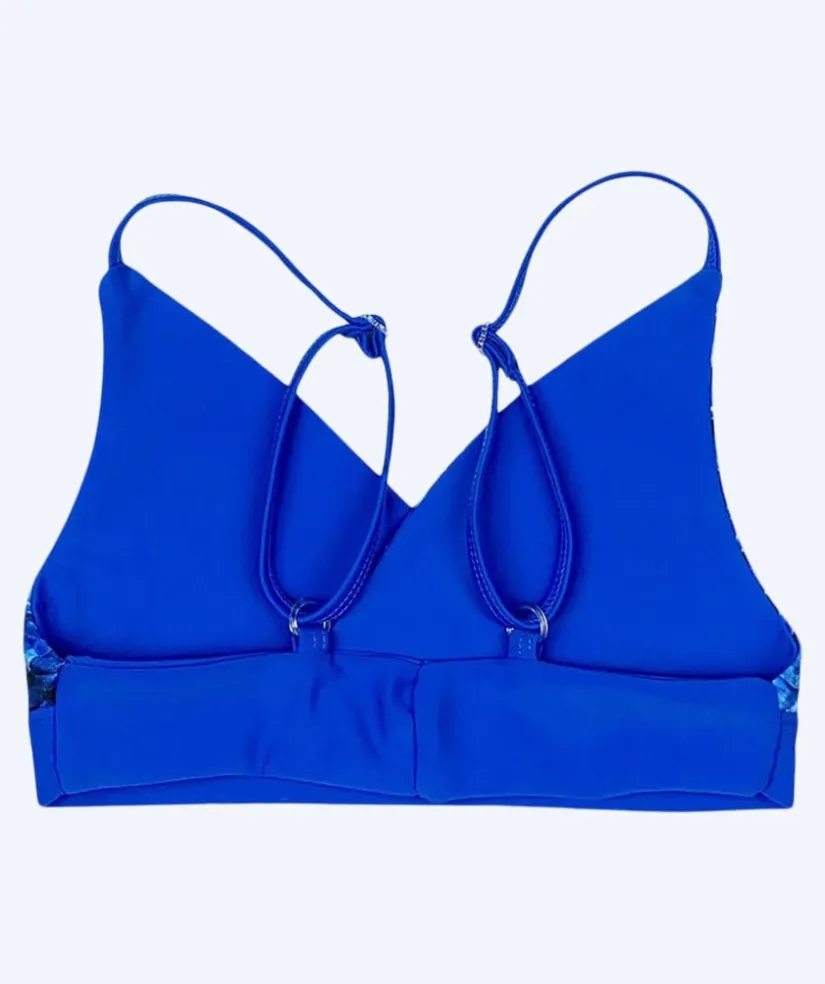 Clearance Fin Fun havfrue bikini top til piger uden flæser - Arctic Blue