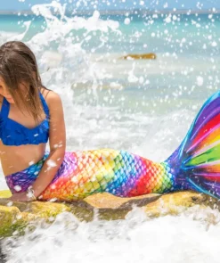 Hot Fin Fun havfruehale til børn - Sæt - Rainbow Reef