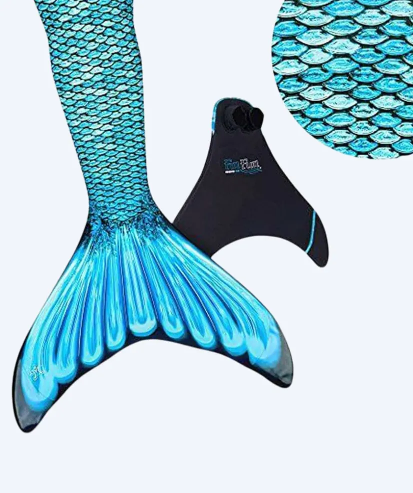 New Fin Fun havfruehale til voksne - Sæt - Tidal Teal (Lyseblå)