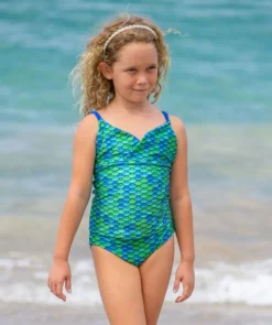 Best Fin Fun tankini top til piger - Aussie Green