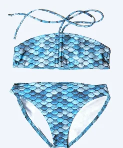 Clearance Kuaki Mermaids havfruebikini top til piger - Blå