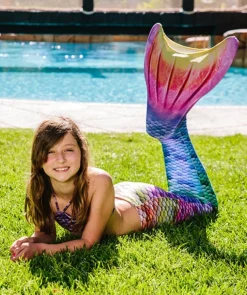 Hot Kuaki Mermaids havfruehale til børn - Sæt - Rainbow