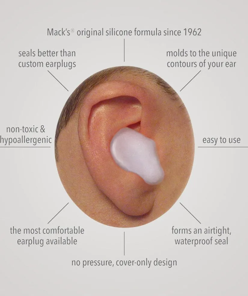 New Macks Earplugs Mack´s ørepropper til svømning 6 par - Klar