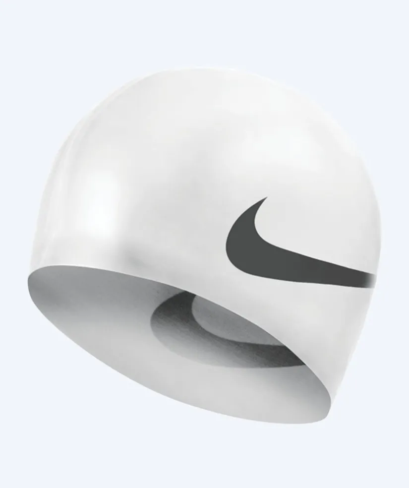 Nike badehætte - Big Swoosh - Hvid/sort