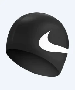 New Nike badehætte - Big Swoosh - Sort/hvid