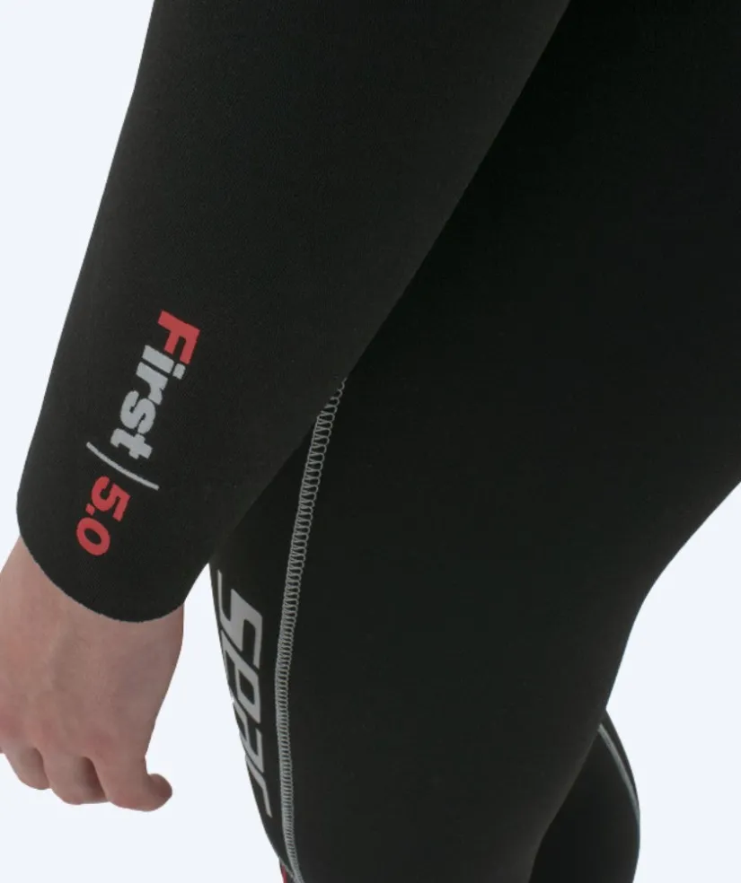 Hot SEAC dykkerdragt til børn - First (5mm) - Sort/rød