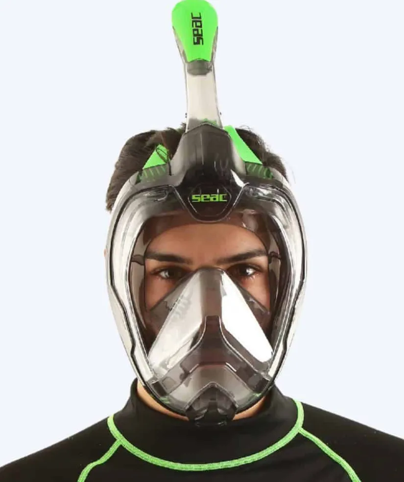 Discount SEAC fullface dykkermaske til voksne - Magica L/XL - Grøn/grå