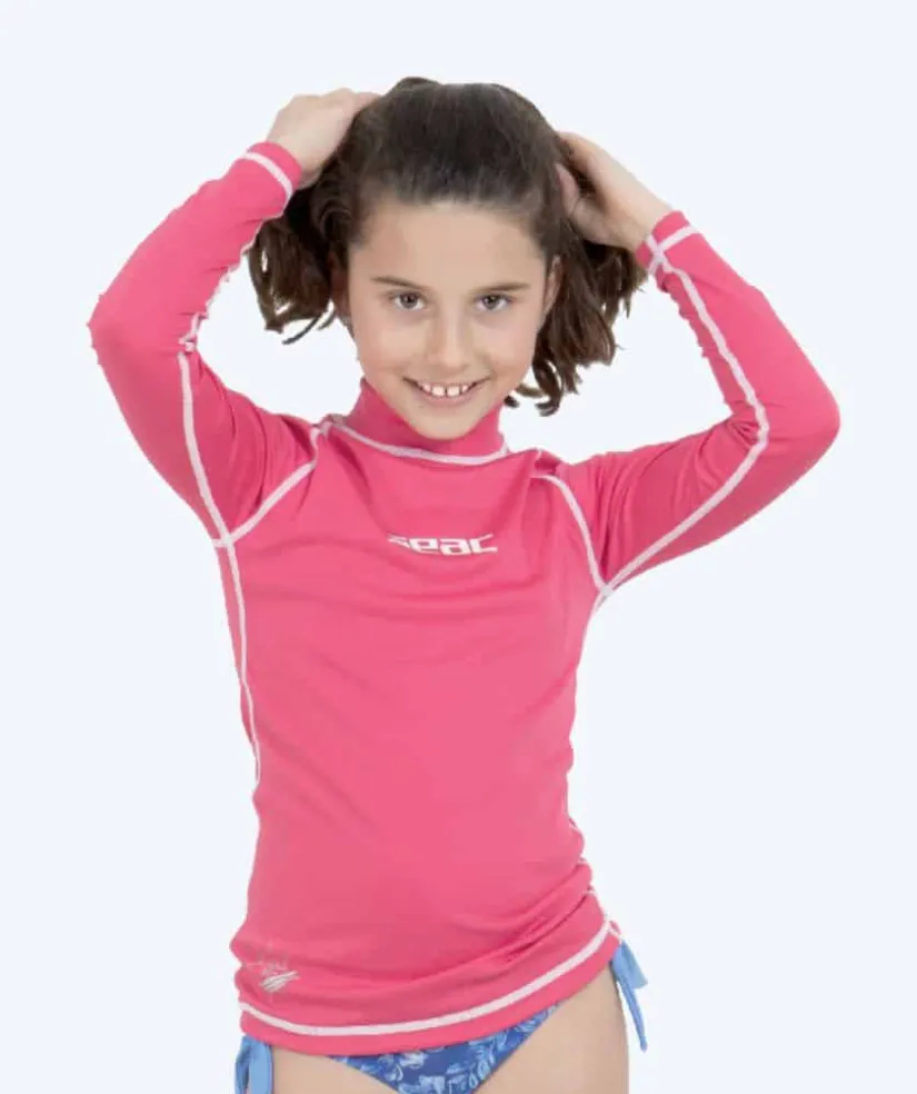 Outlet SEAC UV-trøje til børn - T-Sun Long - Pink/hvid