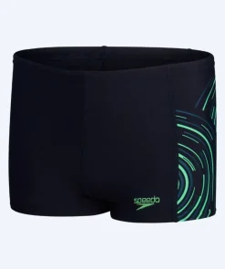Online Speedo aquashorts til drenge - Plastisol Placement - Sort/grøn