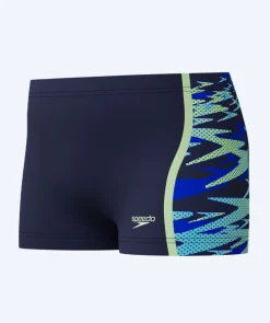 Online Speedo aquashorts til drenge - Hyperboom Splice - Mørkeblå/lyseblå