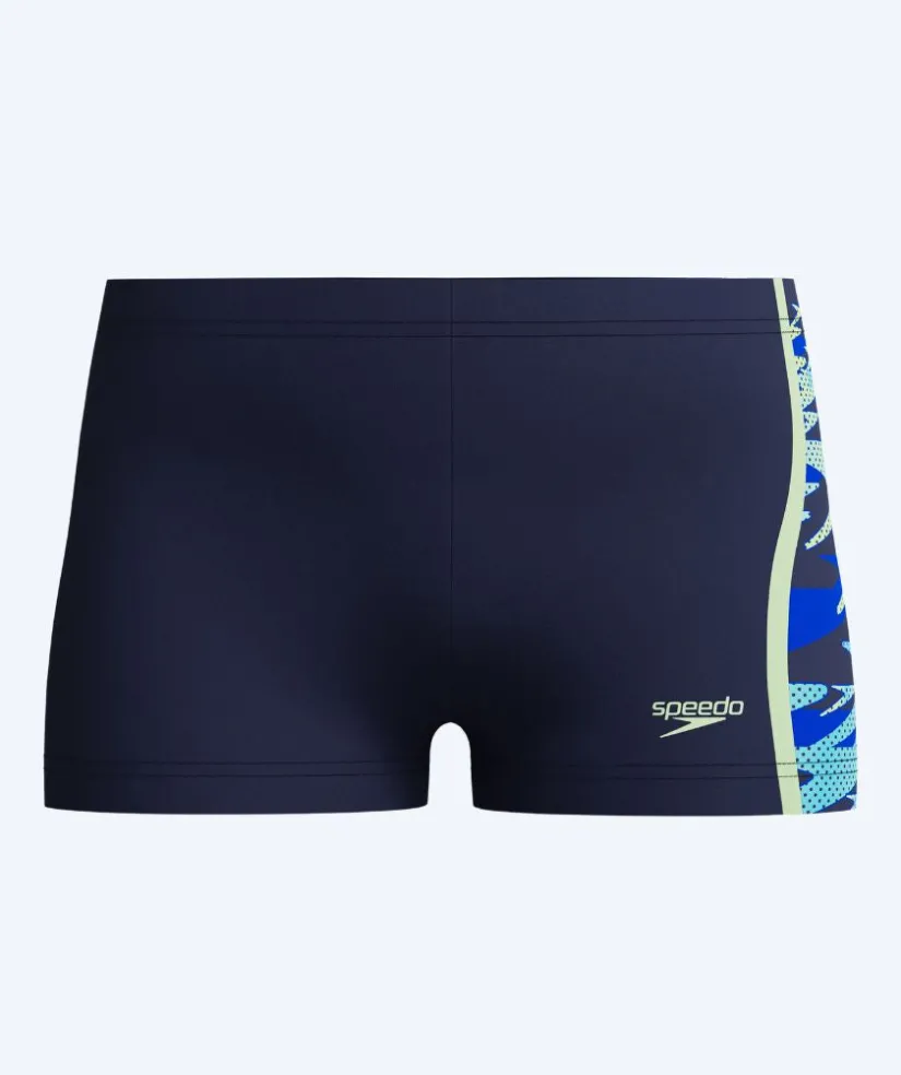 Online Speedo aquashorts til drenge - Hyperboom Splice - Mørkeblå/lyseblå