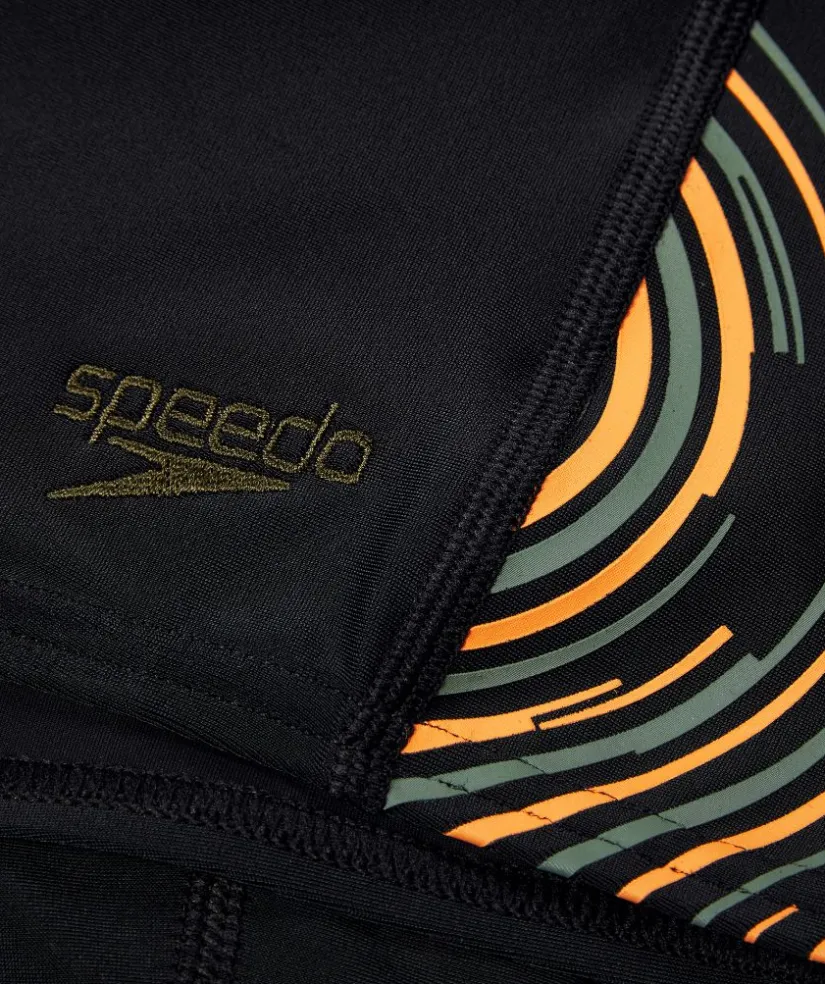 Discount Speedo aquashorts til drenge - Plastisol Placement - Sort/gul