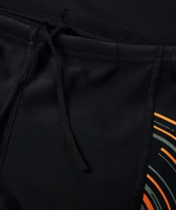 Discount Speedo aquashorts til drenge - Plastisol Placement - Sort/gul