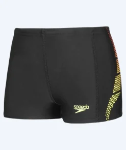 Best Speedo aquashorts til drenge - Placement Panel - Sort/gul