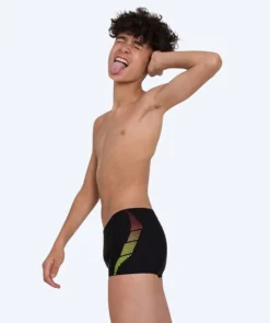 Best Speedo aquashorts til drenge - Placement Panel - Sort/gul