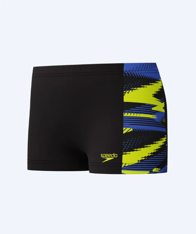 Best Speedo aquashorts til drenge - Hyperboom Panel - Sort/multi