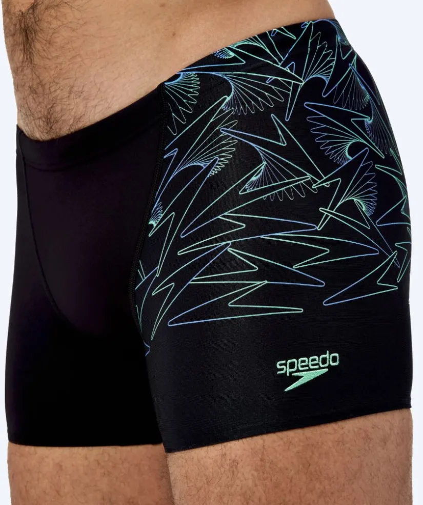 Hot Speedo aquashorts til mænd - Hyperboom V-Cut - Sort/grøn