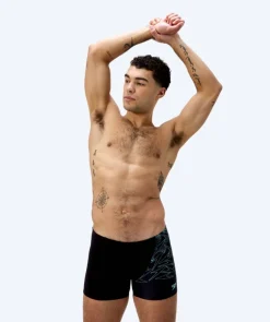 Hot Speedo aquashorts til mænd - Hyperboom V-Cut - Sort/grøn