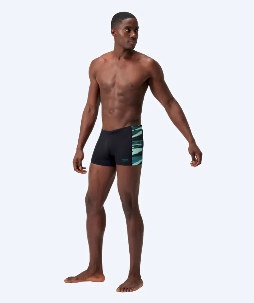 Sale Speedo aquashorts til mænd - Hyperboom Panel - Sort/turkis