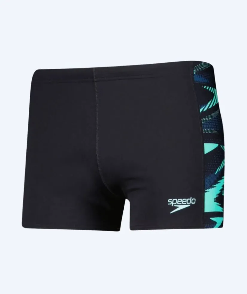 Sale Speedo aquashorts til mænd - Hyperboom Panel - Sort/turkis