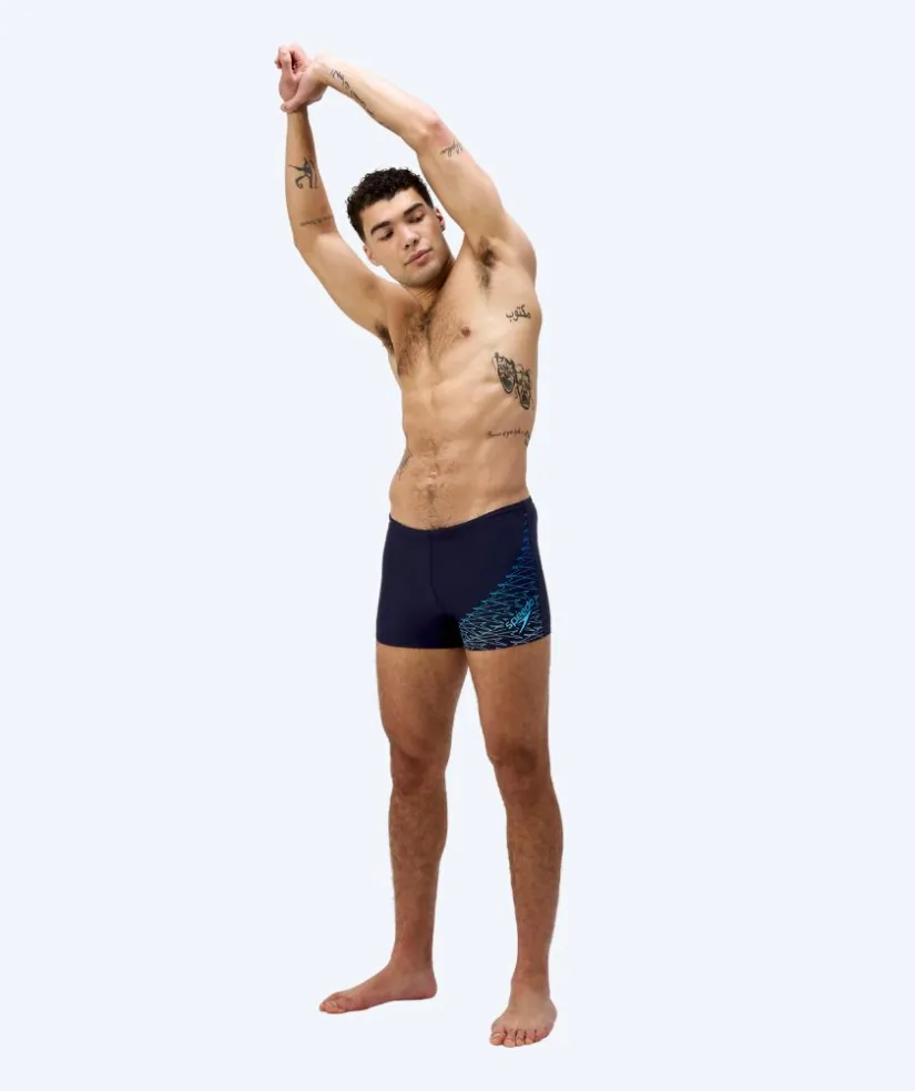 Hot Speedo aquashorts til mænd - Medley Logo - Mørkeblå/lyseblå