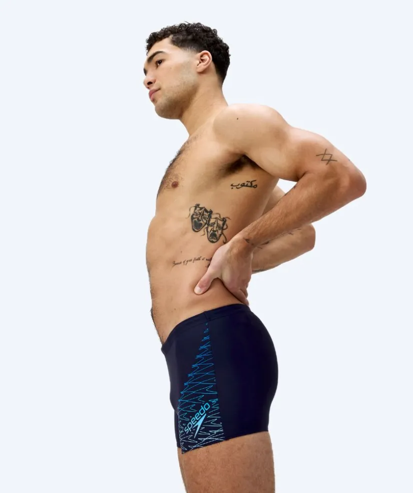 Hot Speedo aquashorts til mænd - Medley Logo - Mørkeblå/lyseblå