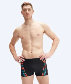 Outlet Speedo aquashorts til mænd - Tech Print - Sort/orange