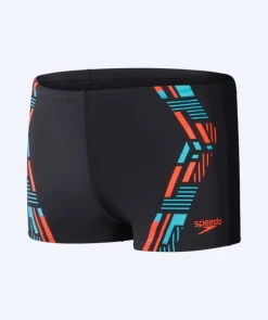 Outlet Speedo aquashorts til mænd - Tech Print - Sort/orange