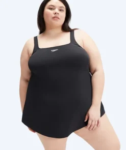 Sale Speedo badedragt i plus size til damer - Swim Dress - Sort